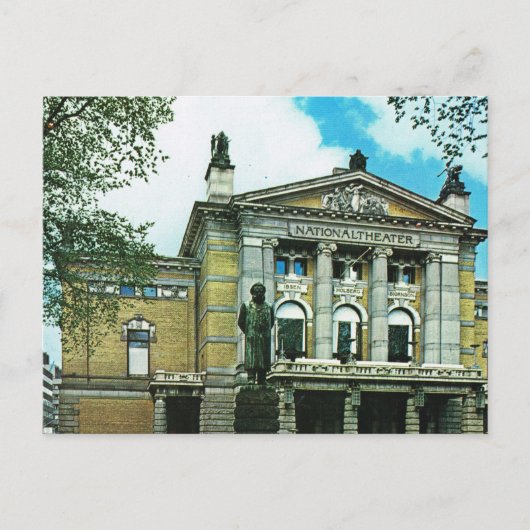  Noorwegen, Oslo, nationaal theater Briefkaart (Voorkant)