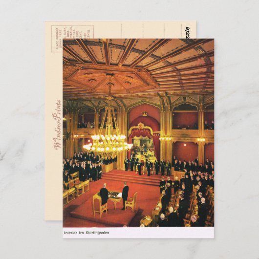  Noorwegen, Oslo, Parlement Briefkaart (Voorkant / Achterkant)