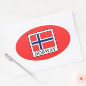 Noorwegen Ovale Sticker (Envelop)