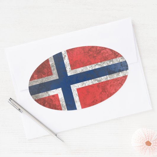 Noorwegen Ovale Sticker (Envelop)