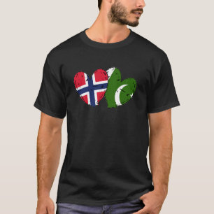 Noorwegen Pakistan Hart Vlaggen Noorse Pakistaanse T-shirt