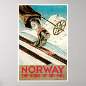  Noorwegen Poster over land heen skigebied (Voorkant)