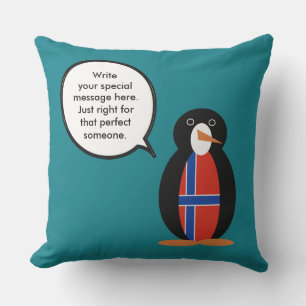 Noorwegen Pratende Mevrouw Pinguïn Persoonlijk Buitenkussen