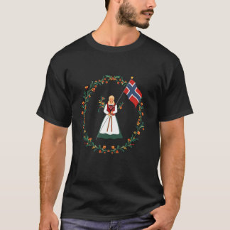 Noorwegen Pride Norway Bunad Girl Flag Gift Pride T-shirt