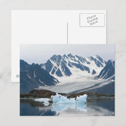Noorwegen, Receding Glacier en iceberg Briefkaart (Voorkant / Achterkant)