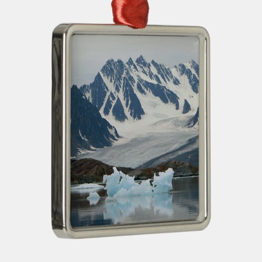 Noorwegen, Receding Glacier en iceberg Metalen Ornament (Rechts)