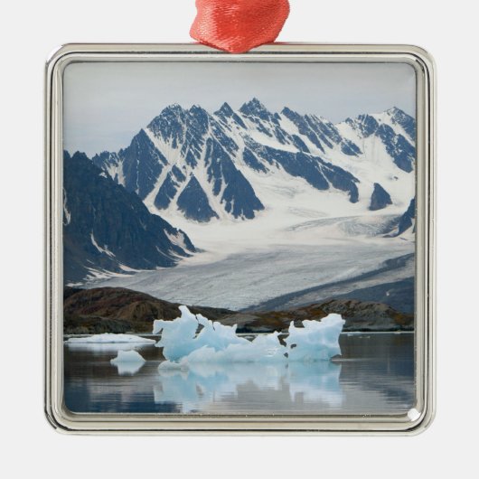 Noorwegen, Receding Glacier en iceberg Metalen Ornament (Voorkant)