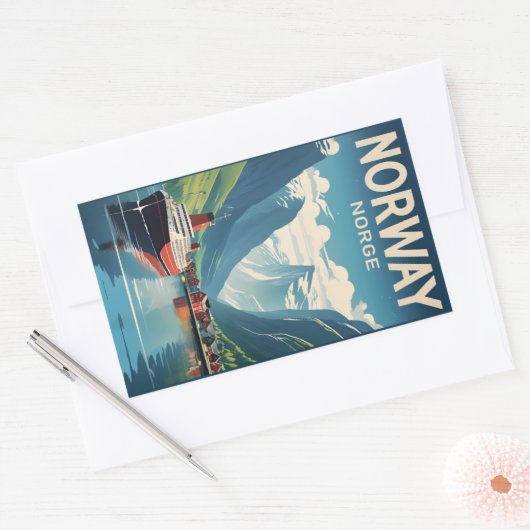 Noorwegen Rechthoekige Sticker (Envelop)