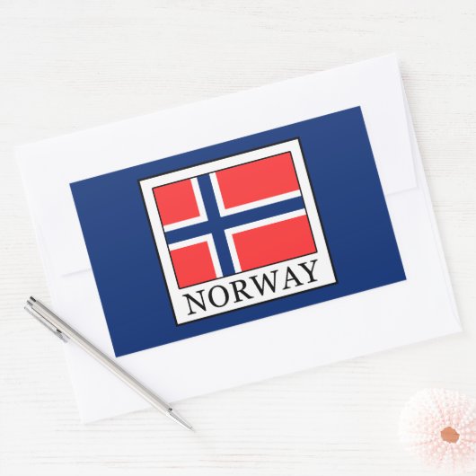 Noorwegen Rechthoekige Sticker (Envelop)