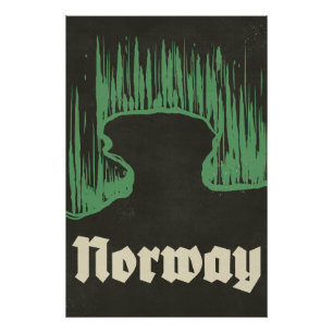 Noorwegen reis ski poster