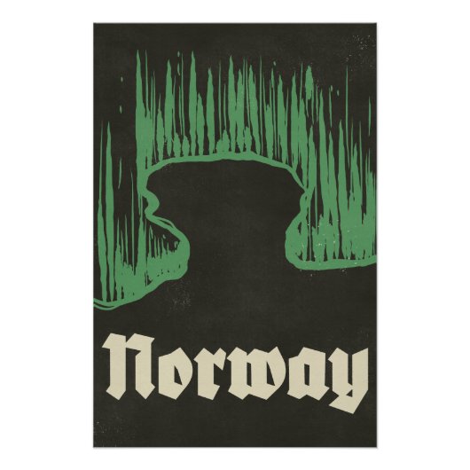 Noorwegen reis ski poster (Voorkant)