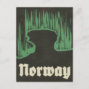 Noorwegen reis ski poster feestdagenkaart