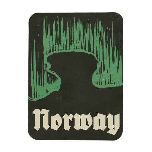 Noorwegen reis ski poster magneet (Verticaal)