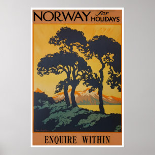 Noorwegen Reisposter Noorse Kunst Vakantie Print