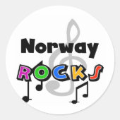 Noorwegen Rocks Ronde Sticker (Voorkant)