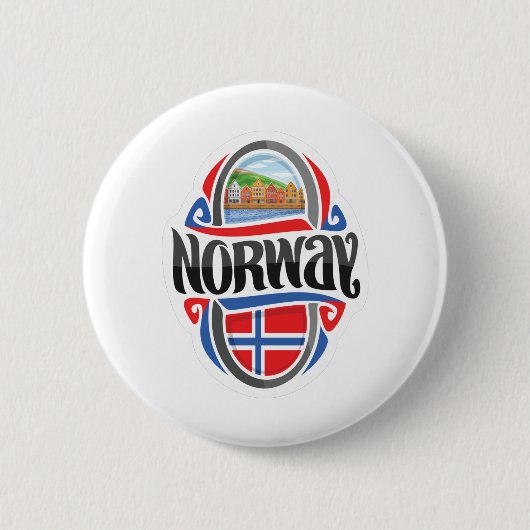 Noorwegen Ronde Button 5,7 Cm (Voorkant)