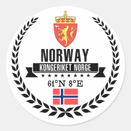 Noorwegen Ronde Sticker (Voorkant)