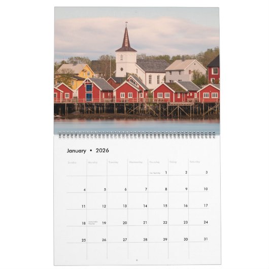 Noorwegen Scandinavië 2026 Kalender (Jan 2026)