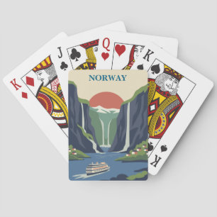 Noorwegen Scandinavië Europa Fjord Minimalistisch Pokerkaarten