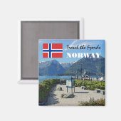 Noorwegen Scandinavië Fjorden reizen souvenir Magneet (Voorkant / Achterkant)