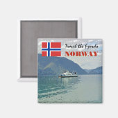  Noorwegen Scandinavië Fjorden reizen souvenir Magneet (Voorkant / Achterkant)