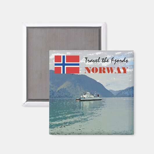 Noorwegen Scandinavië Fjorden reizen souvenir Magneet (Voorkant / Achterkant)