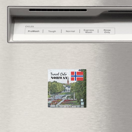  Noorwegen Scandinavië Oslo Vigeland reizen Magneet (Insitu (Vaatwasser))