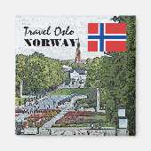  Noorwegen Scandinavië Oslo Vigeland reizen Magneet (Voorkant)