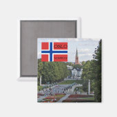 Noorwegen Scandinavië Oslo Vigeland reizen souveni Magneet (Voorkant / Achterkant)