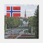 Noorwegen Scandinavië Oslo Vigeland reizen souveni Magneet (Voorkant)