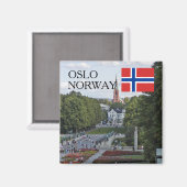 Noorwegen Scandinavië Oslo Vigeland reizen souveni Magneet (Voorkant / Achterkant)