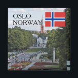 Noorwegen Scandinavië Oslo Vigeland reizen souveni Magneet<br><div class="desc">Noorwegen Scandinavië,  Oslo Vigeland park,  Noorse vlag,  reissouvenir</div>