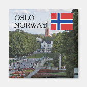 Noorwegen Scandinavië Oslo Vigeland reizen souveni Magneet (Voorkant)