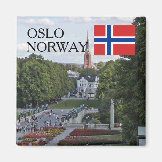 Noorwegen Scandinavië Oslo Vigeland reizen souveni Magneet (Voorkant)