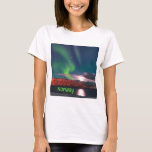 Noorwegen Scandinavisch Noorderlicht Rode Kliffen T-shirt