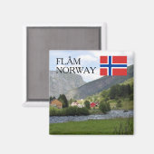 Noorwegen Scandinavische bergen Flam reizen souven Magneet (Voorkant / Achterkant)