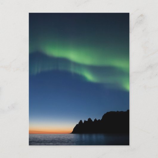 Noorwegen Senja Northern Lights Briefkaart (Voorkant)