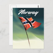 Noorwegen Ski poster Briefkaart (Voorkant / Achterkant)