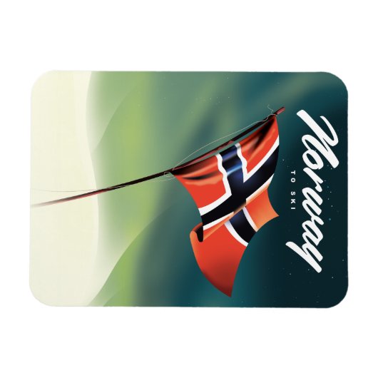 Noorwegen Ski poster Magneet (Horizontaal)