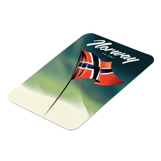 Noorwegen Ski poster Magneet (Linkerzijde)