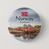 Noorwegen Souvenir Ronde Button 5,7 Cm (Voorkant)