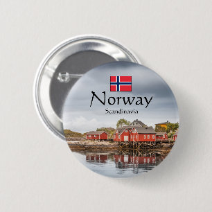 Noorwegen Souvenir Ronde Button 5,7 Cm