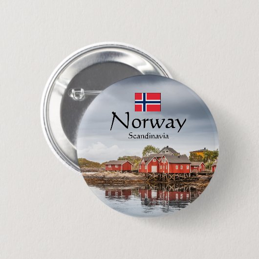 Noorwegen Souvenir Ronde Button 5,7 Cm (Voorkant /achterkant)