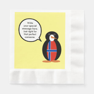 Noorwegen sprekend mevrouw Pinguïn gepersonaliseer Servetten
