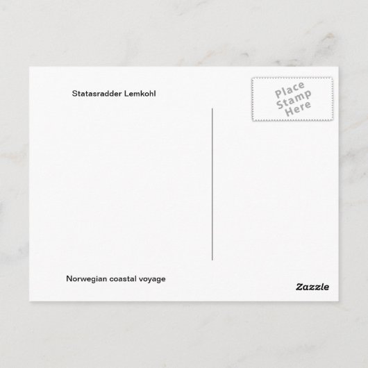 Noorwegen, Statasradder Lehmkul Briefkaart (Achterkant)