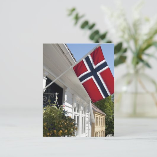 Noorwegen, Stavanger. Historisch centrum uitzicht. Briefkaart (Staand voorkant)