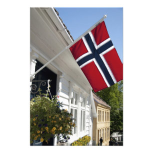 Noorwegen, Stavanger. Historische uitzichten in he Foto Afdruk