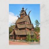 Noorwegen, Stave Church Briefkaart (Voorkant)
