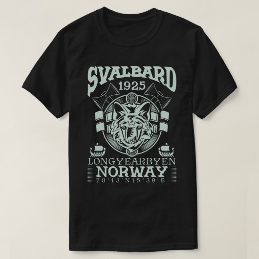 NOORWEGEN SVALBARD LONGYEARBYEN - ARCTISCHE FOX T-SHIRT (Design voorkant)