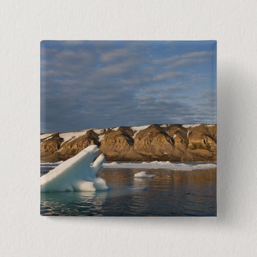 Noorwegen, Svalbard, Spitsbergen Island, Vestiging Vierkante Button 5,1 Cm (Voorkant)